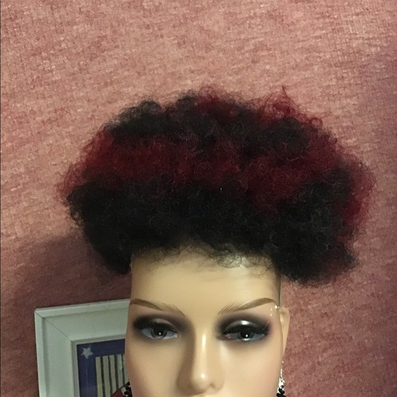 Two-tone Synthetic Short Kinky Drawstring Ponytail for Women - Picture 5 of 9